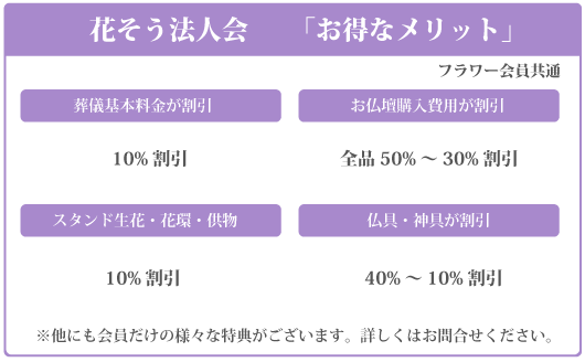 フラワー法人会　お得なメリット